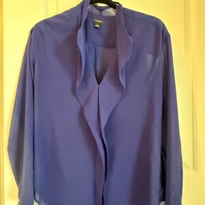 Ann Taylor Dark Blue / Navy Long Sleeve Blouse Small